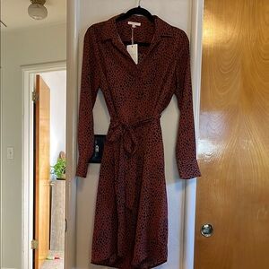 Elegant Red Patterned Dress